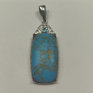 Mojave Blue Turquoise & Blue Topaz Pendant -